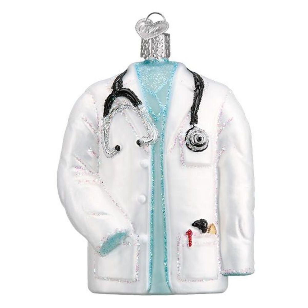 Old World Christmas Doctor Coat Holiday Ornament Glass